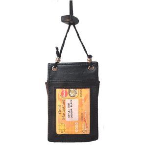 Genuine Lambskin Leather Mini Neck Card Wallet #8087